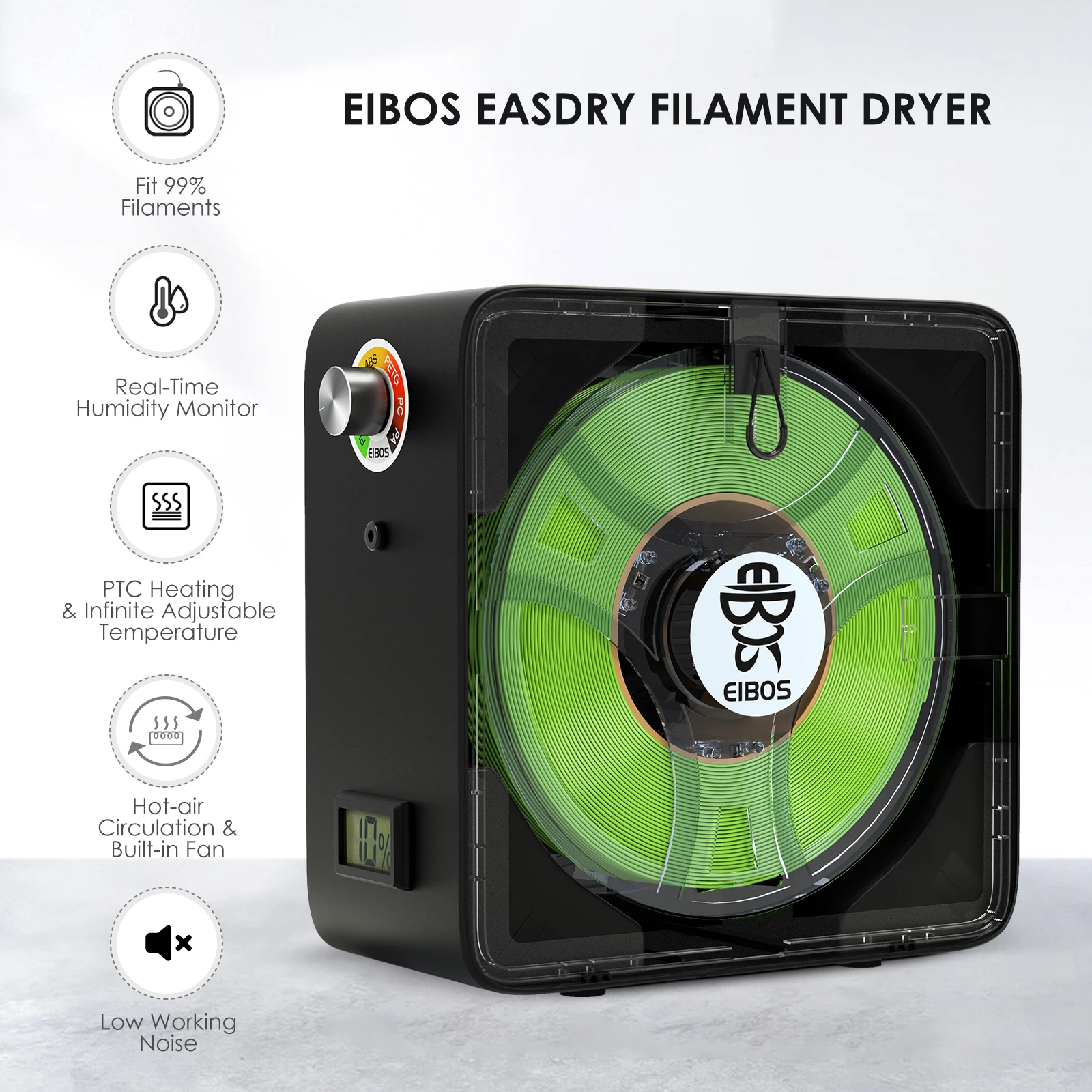 Сушилка для наполнителя Eibos с 3d-печатью коробка хранения вентилятором