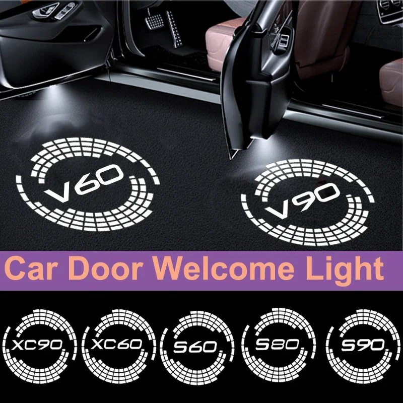 2 шт. автомобильные лампы-проекторы для дверей Volvo XC60 XC90 S60 S80 S90 V40 V60 V90