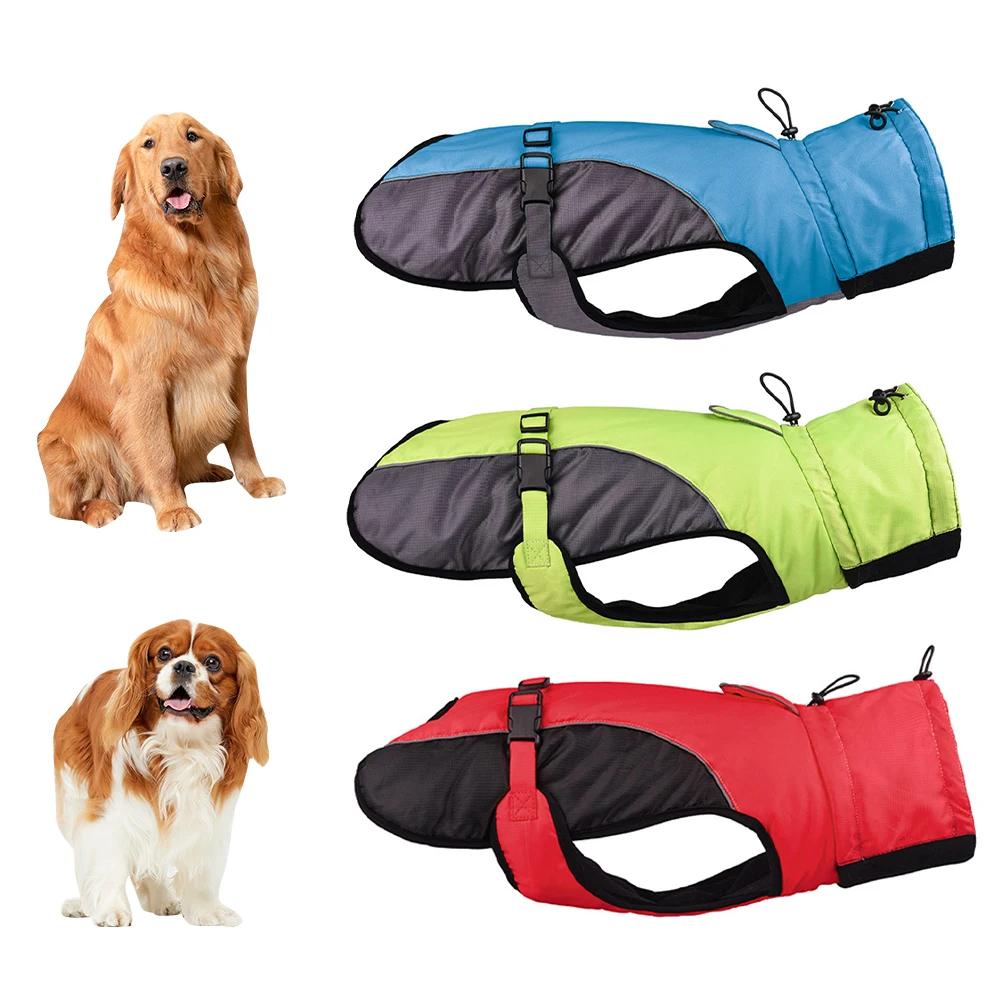 

Waterproof Pet Clothes for Medium Dogs Adjustable Reflective Pet Dog Clothes Winter Warm Big Dog Coat French Bulldog Costume
