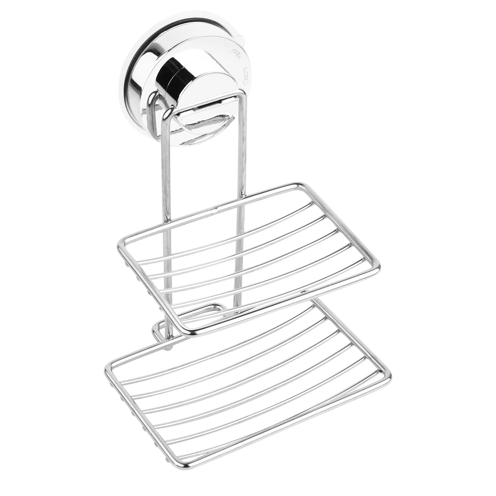 

Soap Holder Dish Shower Stainless Steel Double Layer Wall Bar Suction Cup
