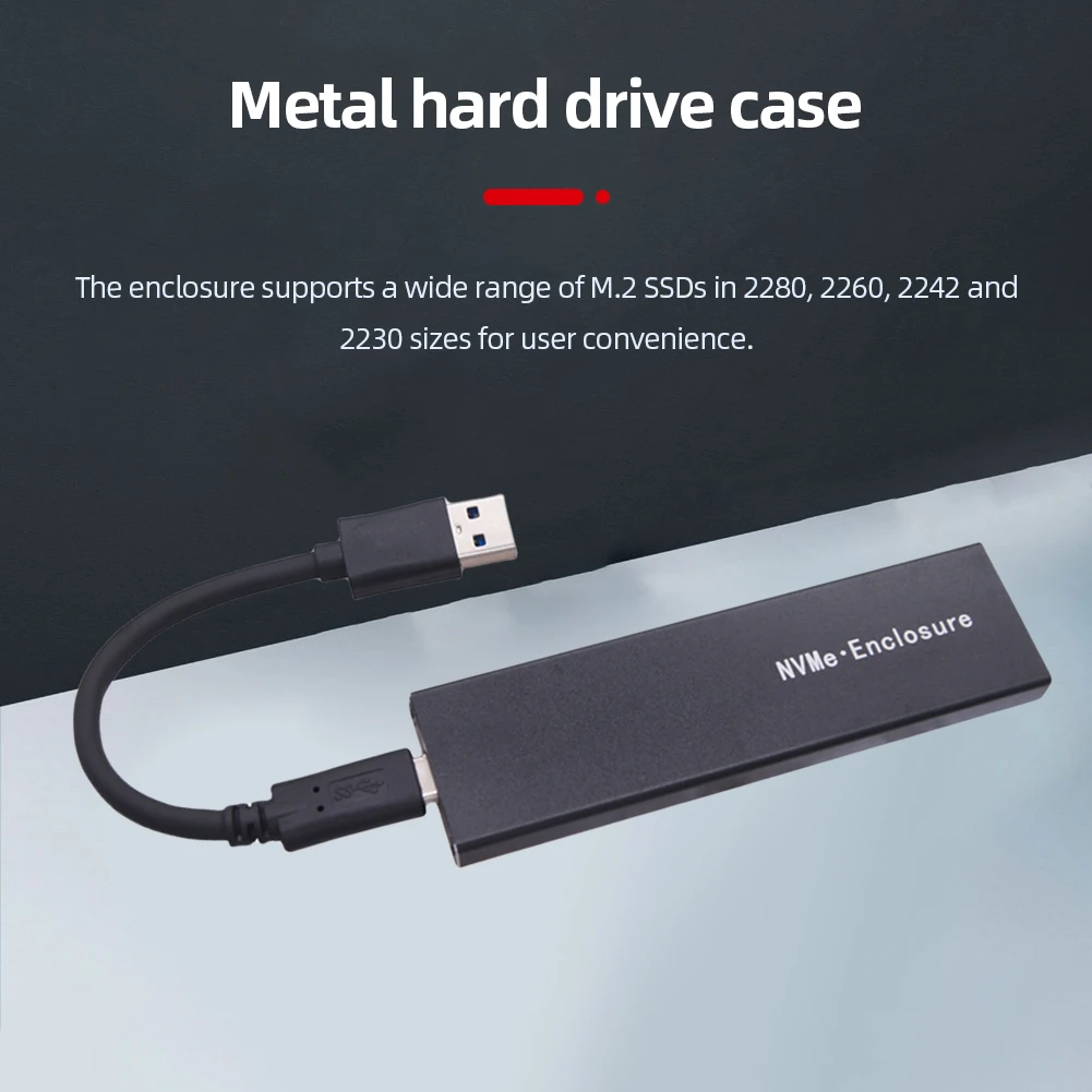 

Двухпротокольный внешний M2 SSD Φ USB 3,1 Gen 2 M.2 NGFF NVME SSD в корпус Type C RTL9210B