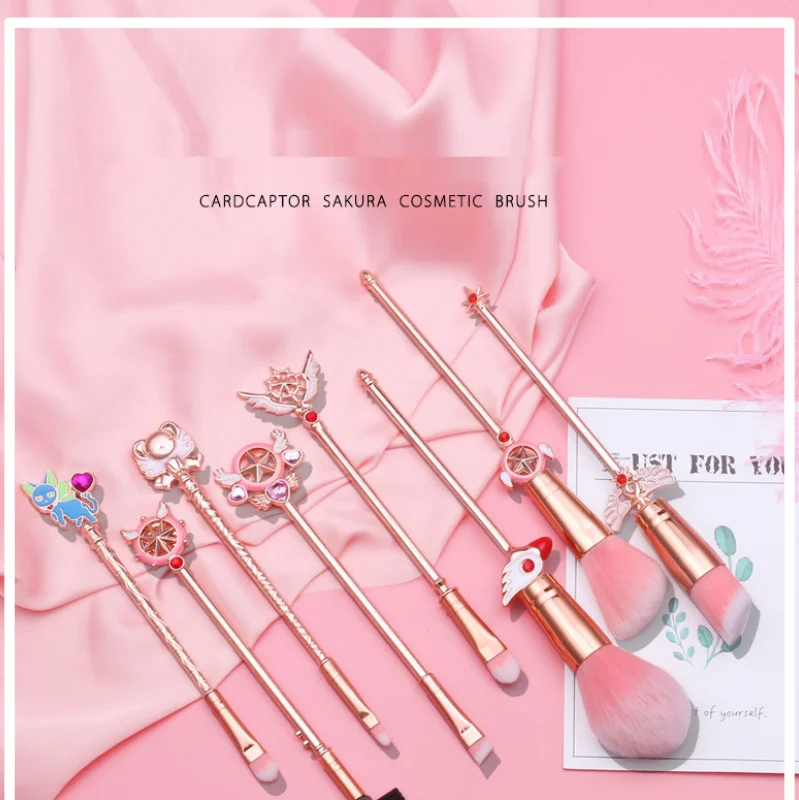 

Card Captor Sakura Style 8pcs Cosmestic Brushes-foundation Creative Design Eye Shadow Blush Beauty Tool Makeup Brush Set