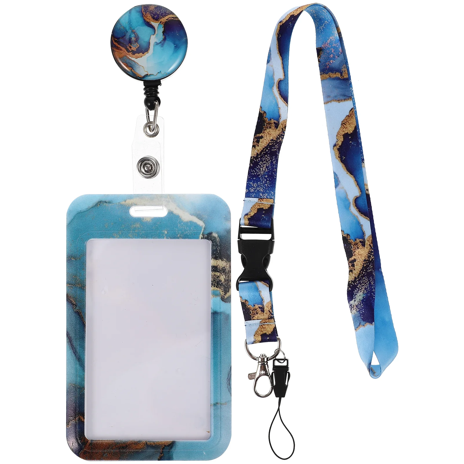

ID Card Holder Office Clear Stand Badge Holders Retractable Cloth School Name For pass