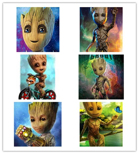 

5D DIY Diamond Painting Guardians Groot Galaxy 3D Embroidery Cross stitch Full Diamond Mosaic Cartoon Painting Home Decor