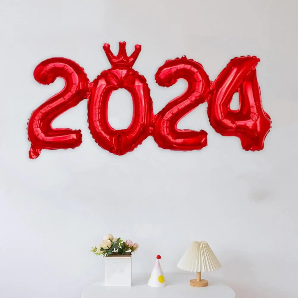 

Party Photo Backdrop 2024 Bright Color Anti-explosion Number Balloon Versatile New Year Party Ornament for Decoration New Year