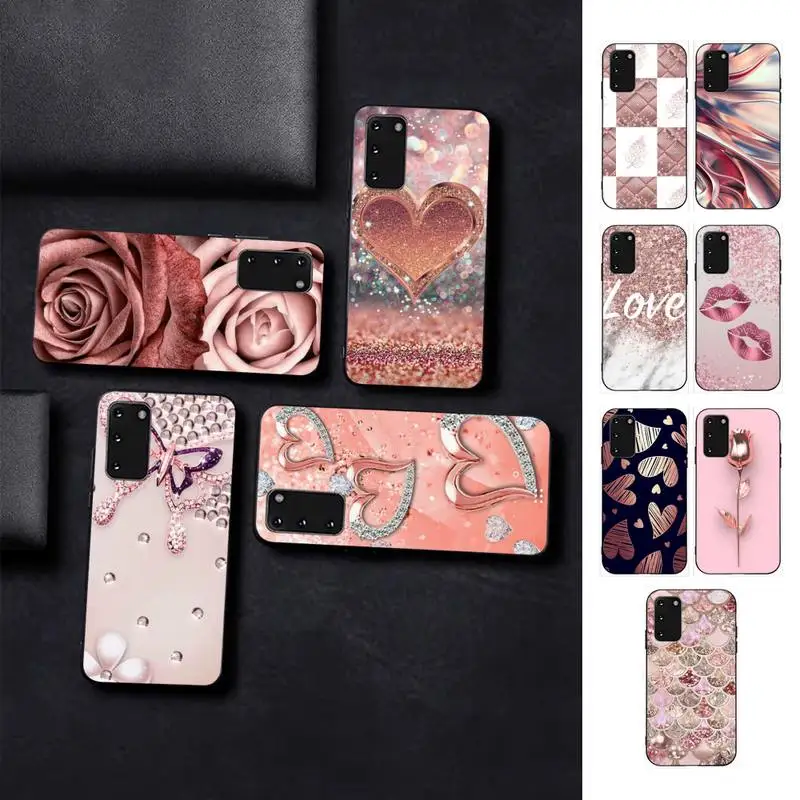 

Love Rose Gold Style Phone Case for Samsung S10 21 20 9 8 plus lite S20 UlTRA 7edge