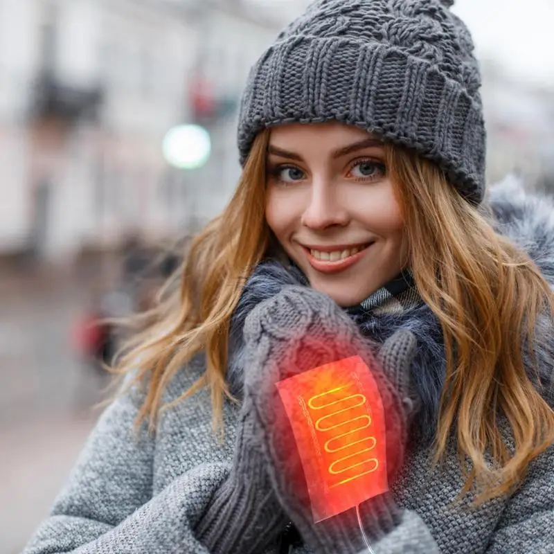 1 пара электрических USB-перчаток с подогревом перчаток ткань из углеродного