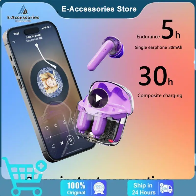 

Noise Reduction Earphones Low Delay Semi-in-ear Ergonomic Design 5.0 Headphones Kw20 Wireless Headphones Game Headset