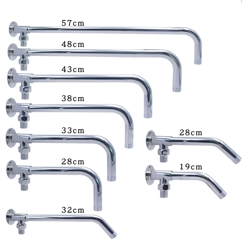 1pcs Wall Mounted Ceiling Shower Arm Extension Rod Stainless Steel Shower Head Holder Fixed Bathroom Pipe Faucet Accessories