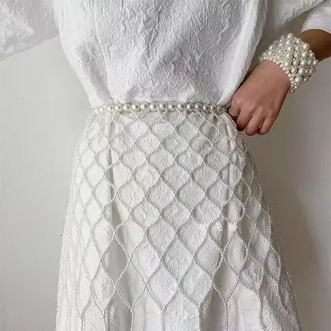 Модный полиуретановый широкий пояс-шарф