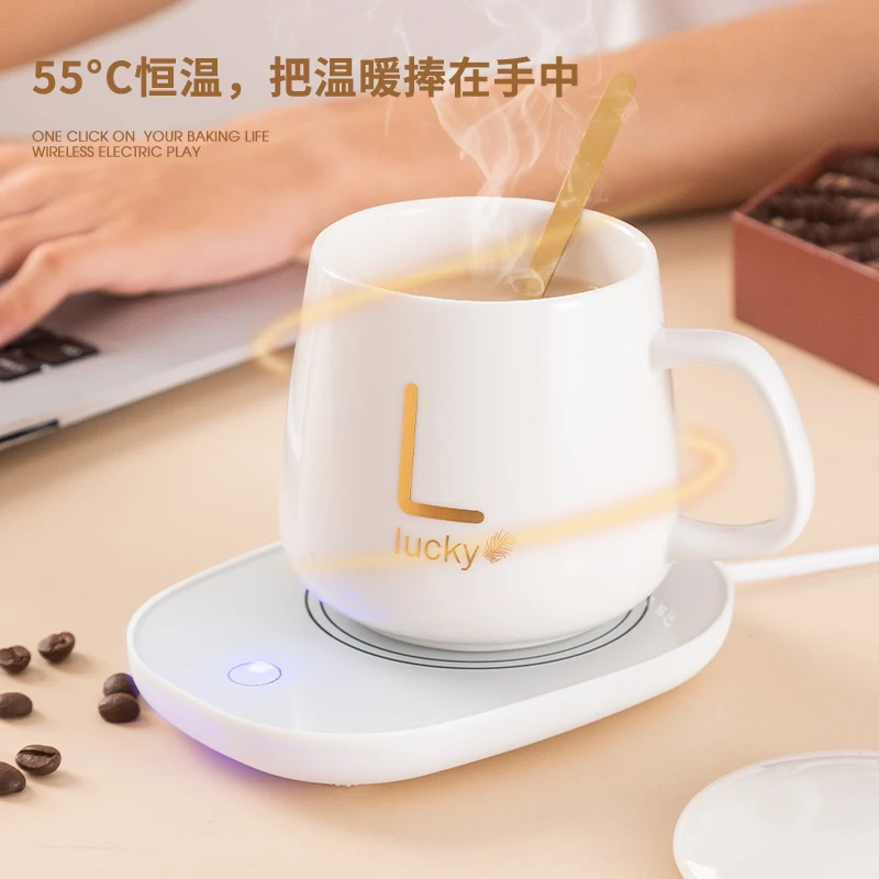 Winter Coffee Cup Insulation Pad Heater Roller Coaster Constant Temperature Heating Electric Set Milk Tea Water Home Office Gift enlarge
