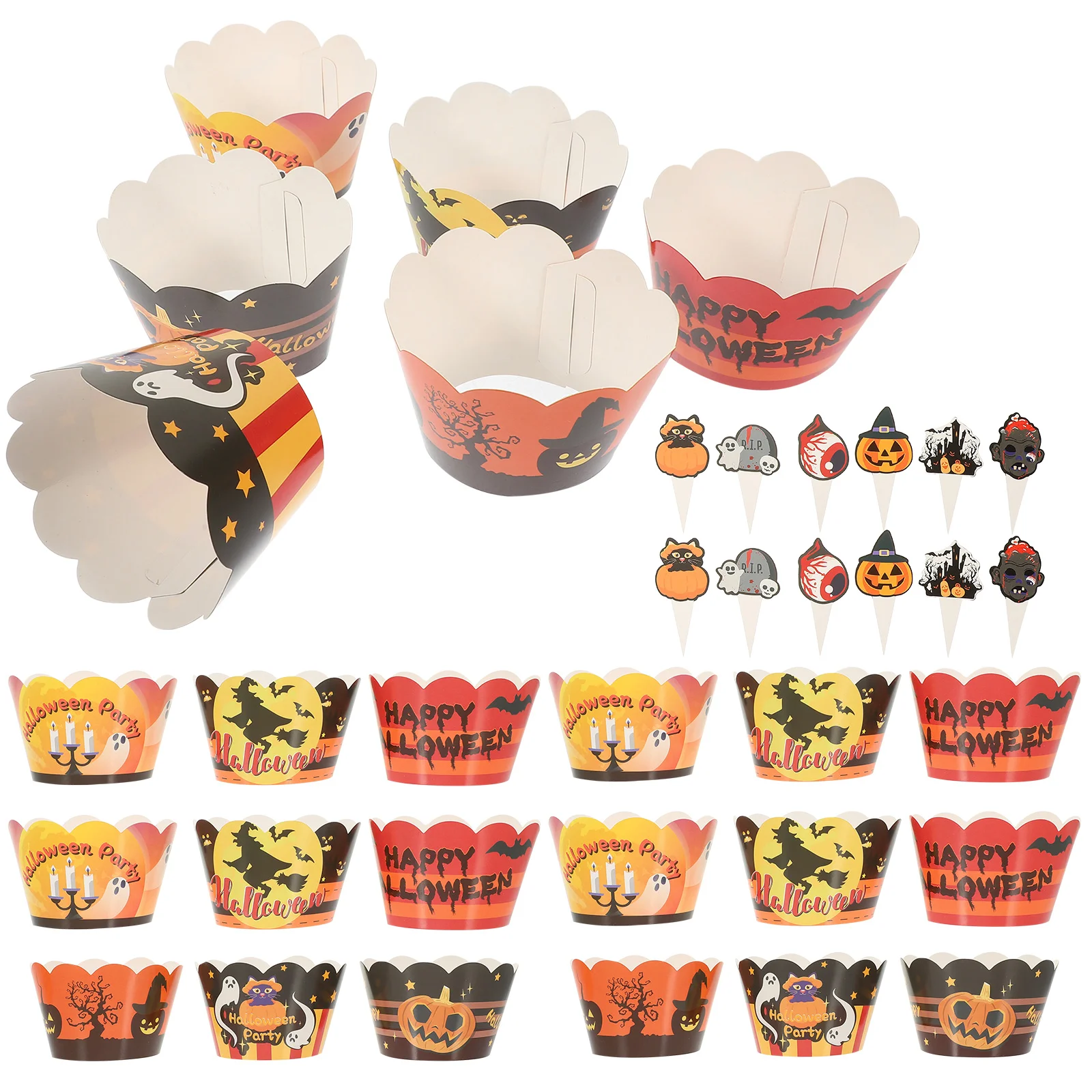 

Halloween Wrapping Paperationationation Muffin Cake Wrapper Cupcake Ornaments Wrapping Paper Halloween Accessories Toppers