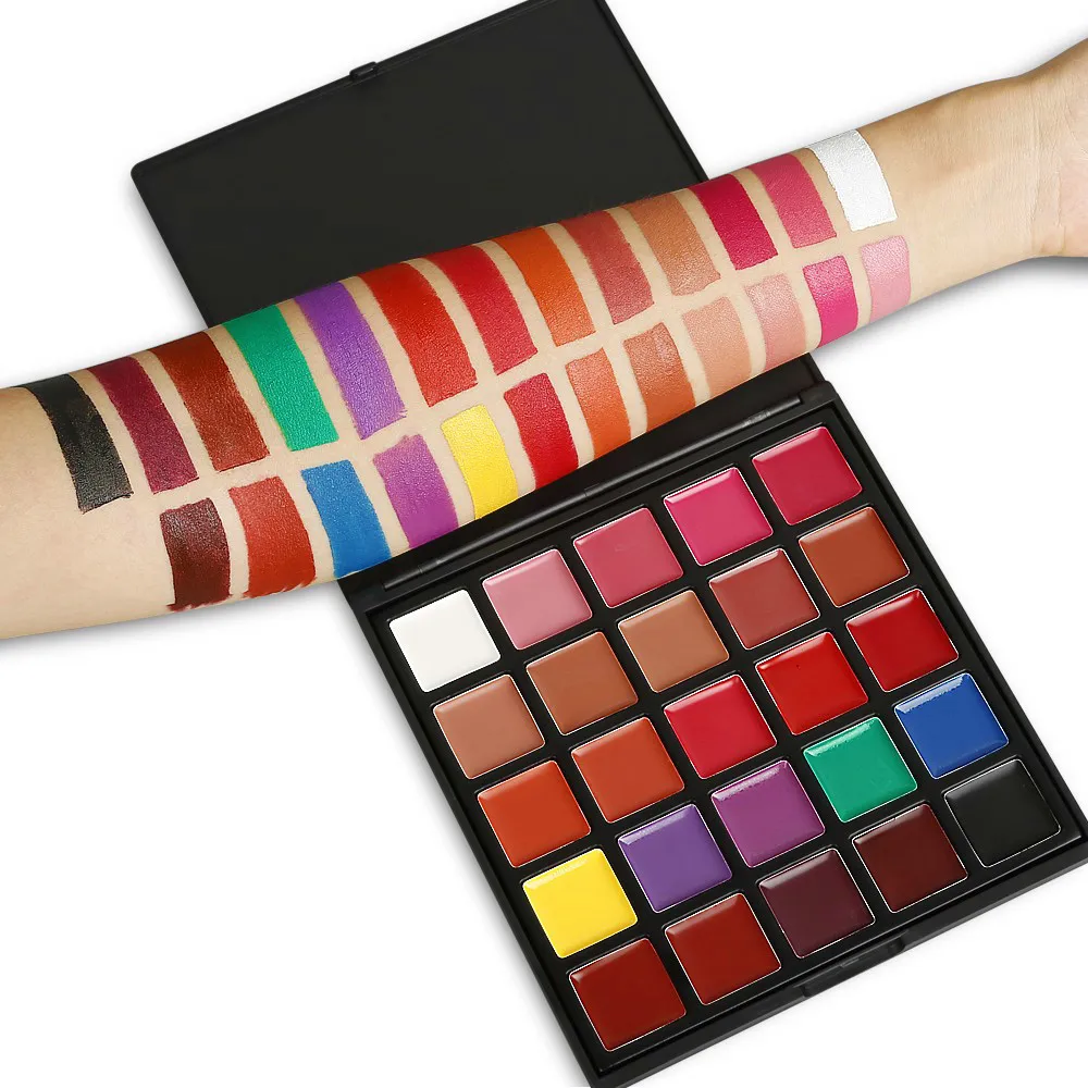 25 Colors Lipstick Palette Matte Non-sticky Cup Waterproof Long Lasting Colorful Lip Tint Makeup Private Label Custom Bulk