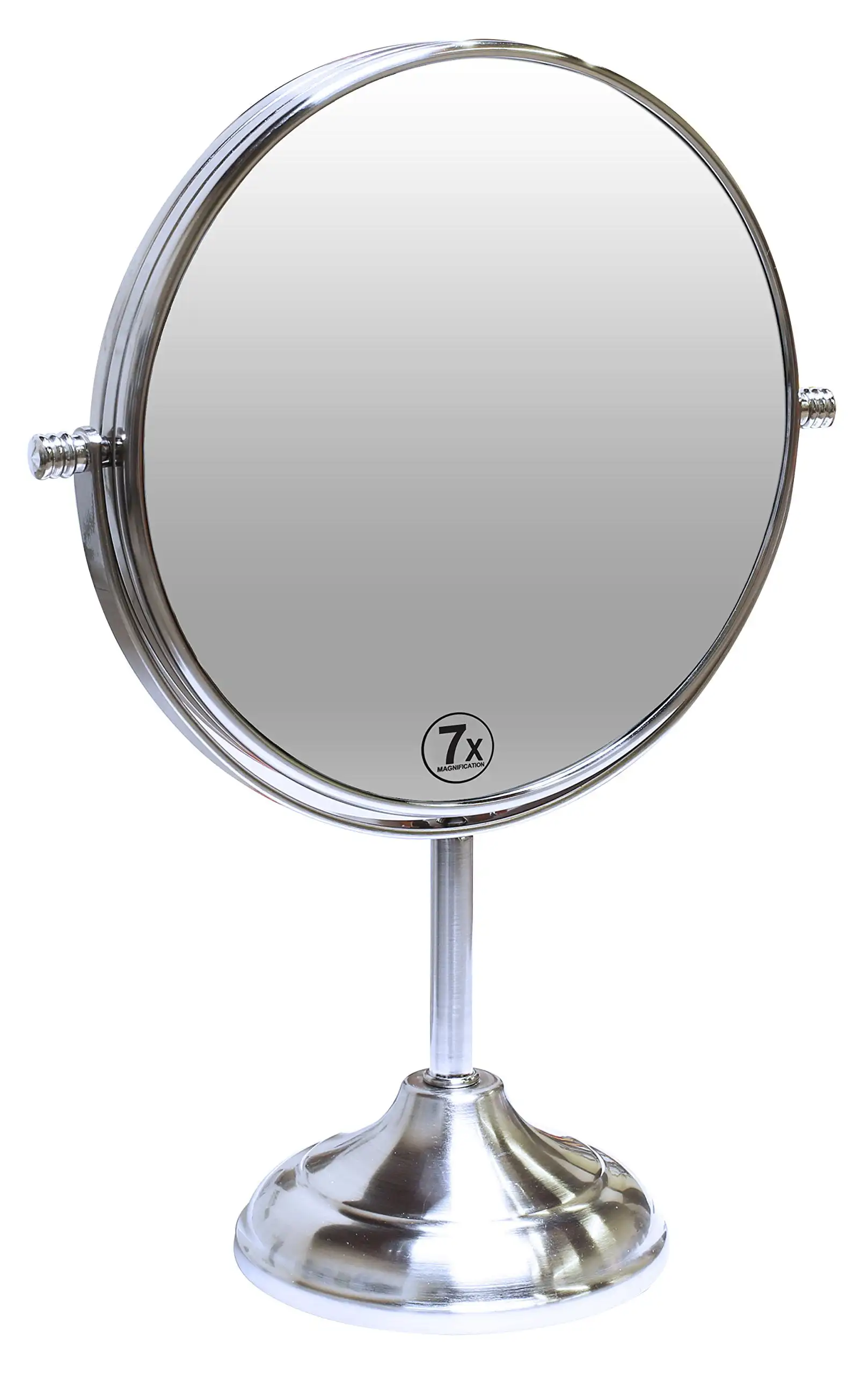 

8-inch Large Tabletop Two-Sided Swivel Vanity Mirror with 7X Magnification, 13-inch Height