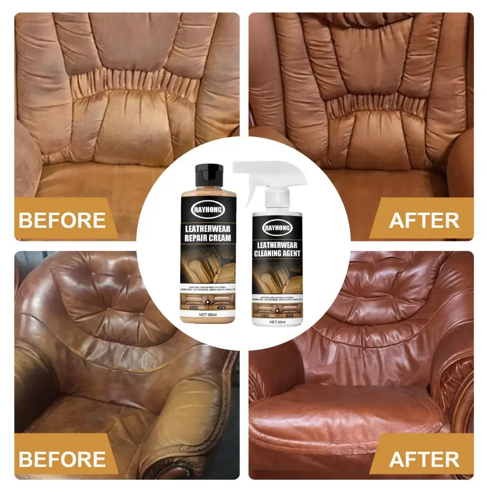 

Leather Polishing Cream 60ml Useful High Efficiency Car Accessory Seat Sofa Care Cleaning Agent Spray for ATV