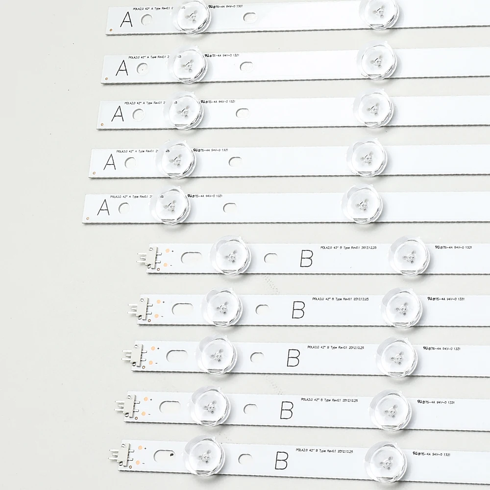 

10 Pcs/set LED New Backlight Strip for LG 42 inch TV 42LN5400 42LN5300 42LN570S innotek Pola 2.0 42 A B TYPE REV0.1 42LN610V