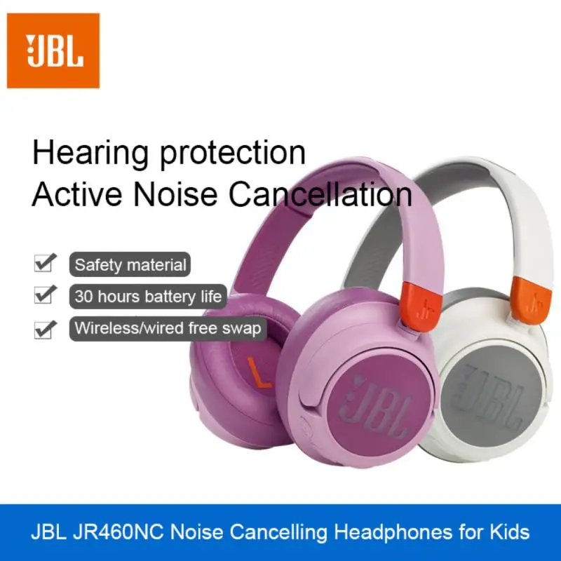 

JBL JR460NC Wireless Over-Ear Noise Cancelling Kids Headphone Children's Learning Headset Noise Reduction Hearing Prote Learning