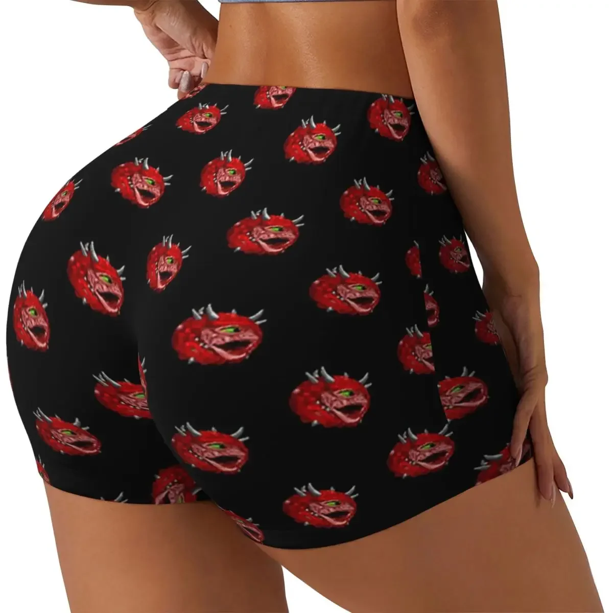 Фото Женские спортивные шорты Custom Cacodemon Poggers для тренировок, бега, волейбола, велоспорта и йоги №1