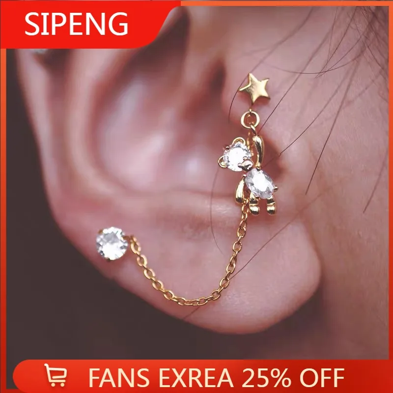 

Модные элегантные серьги с фианитами в Корейском стиле