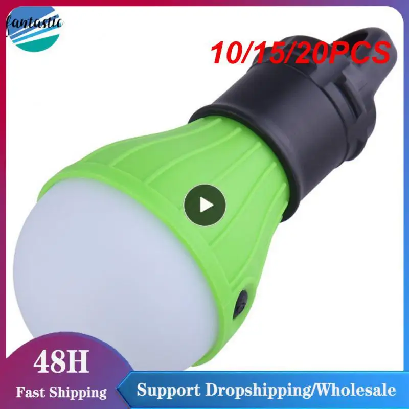 

10/15/20PCS Portable Waterproof Outdoor Hook Emergency Lights Plastic Led Camping Light Bulb Mini Tent Light Camping Lighting