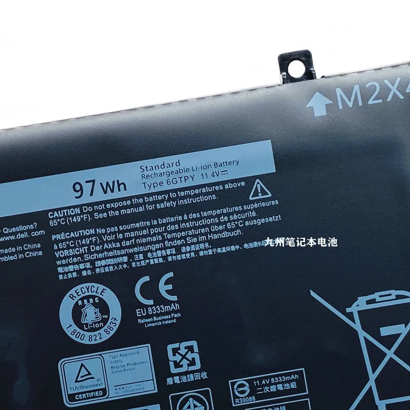 Новый аккумулятор для ноутбука 6GTPY DELL XPS 15 9570 9550 7590 Precsion 5530 5510 5520 M5520 M5510 M2X4