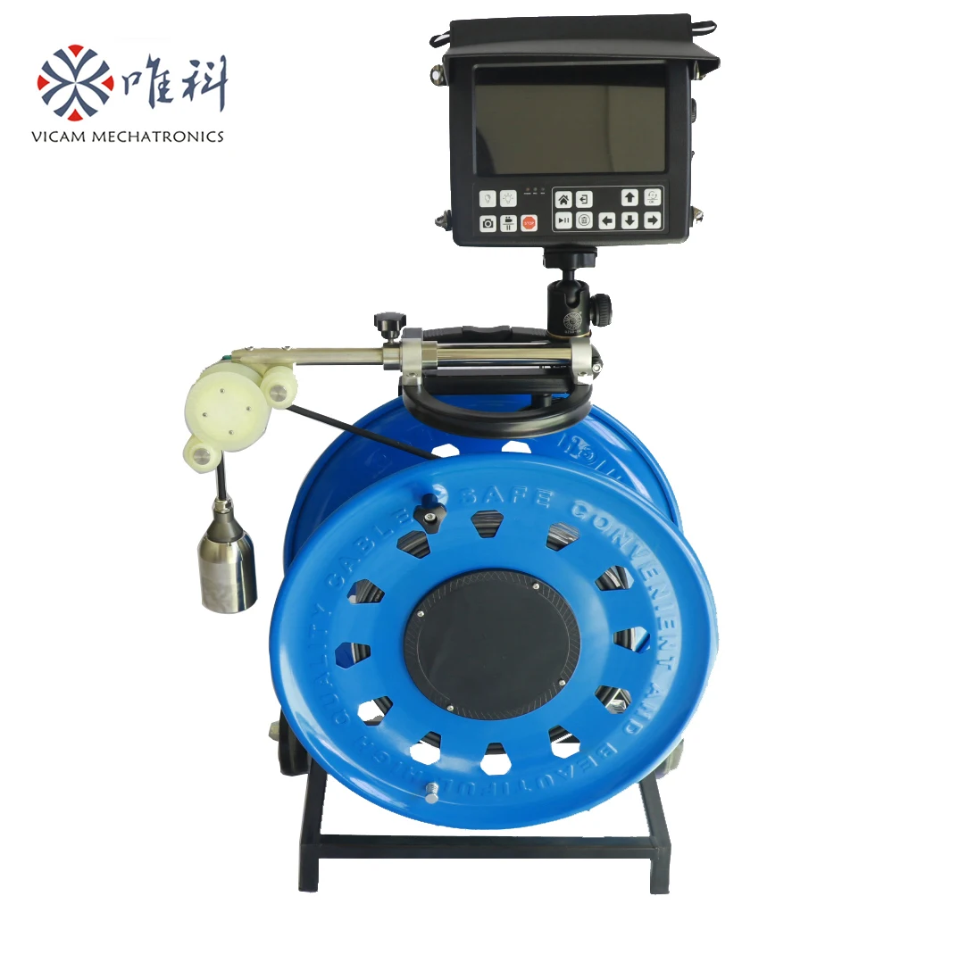 

water well inspection camera 100m soft cable borehole camera with depth counter and waterproof DVR box