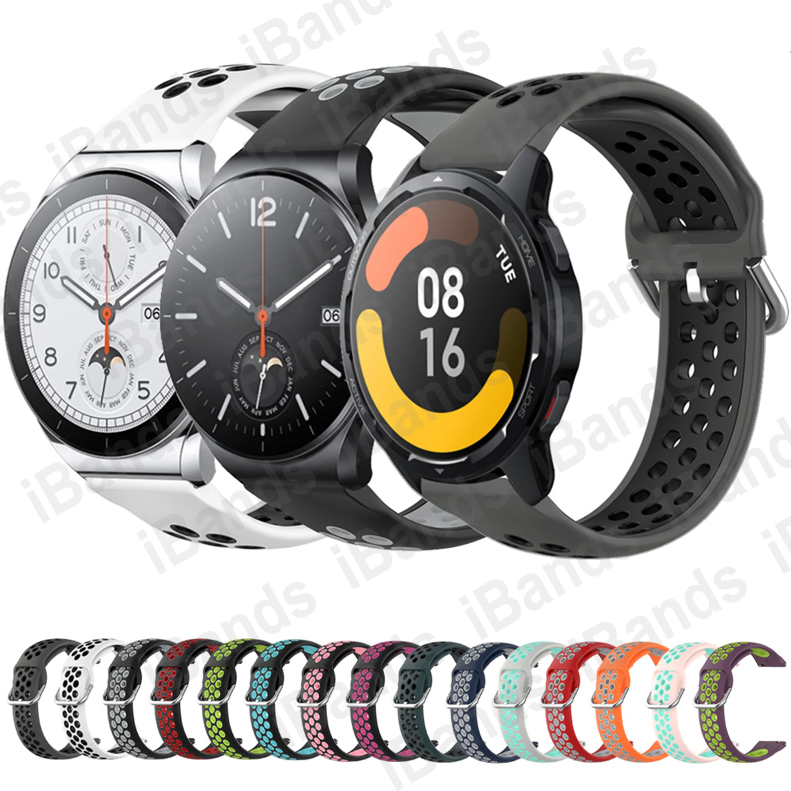 Dual Color Rubber Band for Xiaomi Watch S1 Active Silicone Strap Mi Watch Color 2 Sport Bracelet Replacement