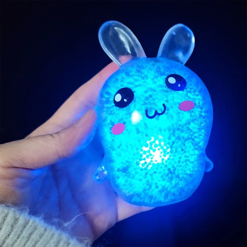 

Squishy Toy Luminous Bunny Grape Ball With Beads Decompression Toy Squeeze Fidget Toys For Kids Adults Xmas Gift