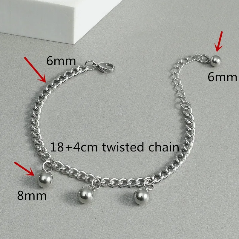 Регулируемый мужской и женский браслет из нержавеющей стали 316 круглая цепочка