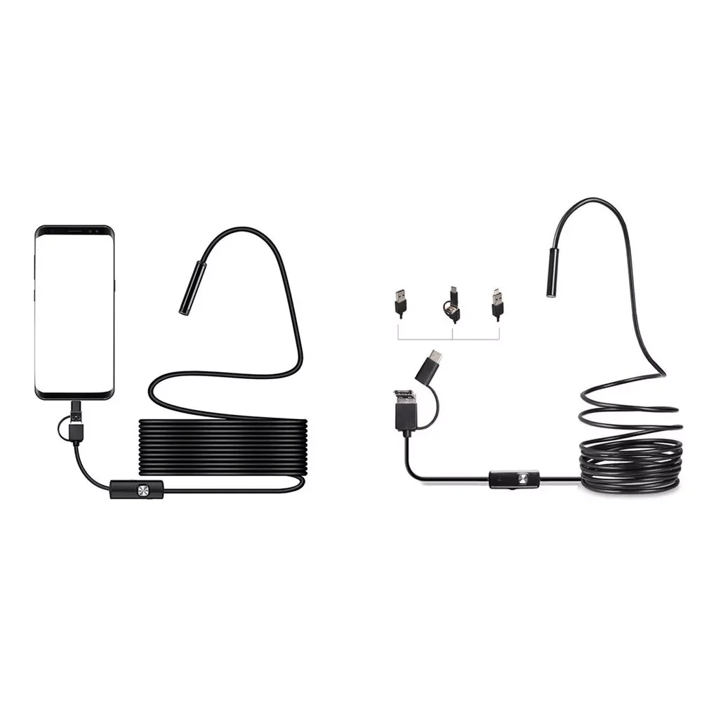 

2023New Camera Mobile Phone Endoscope Camera Triple Fiber Endoscope Camera Optical HD Endoscope Waterproof Compatible