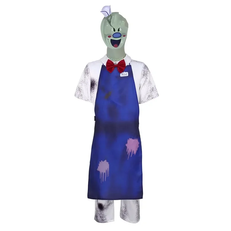 Фото Костюм для косплея Ice Scream Rod из игры A;3,7'd/Fancy Horror Game, комбинезон-фартук для мужчин и женщин, набор для маскарада на Хэллоуин Dw.3;v'6\b/ №1