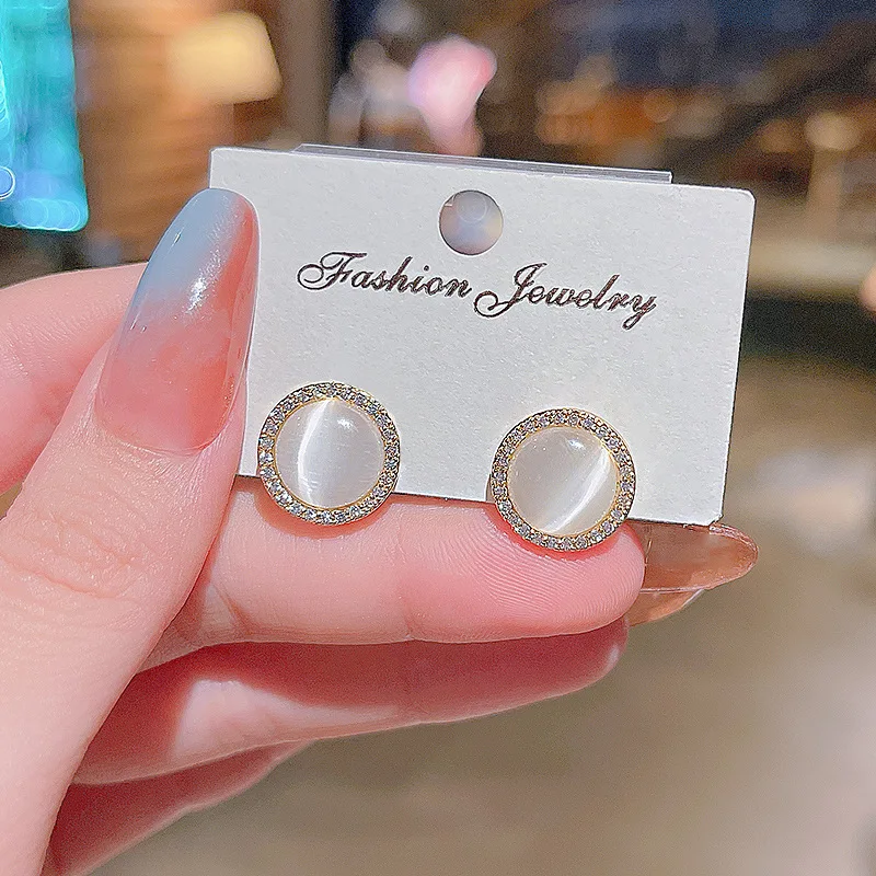 

S925 Silvers Retro Circle Stud Earrings Diamonds Bohemian Metal Jewellery for Woman Exquisite Earrings 2022 New Fashion
