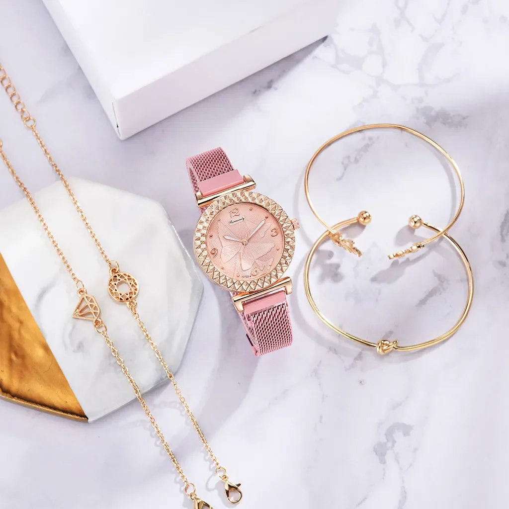Women Watch Set Luxury Rose Gold Dress Quartz Watch Bracelet Ladies Sports Wrist Watch Clock Gift Women Relogio Feminino