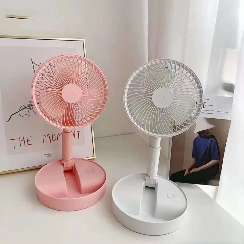 

Folding Pedestal Stand Mini Telescopic USB Rechargeable Table Floor Fan 4 Speeds Adjustable Height Outdoor Hiking Accessories