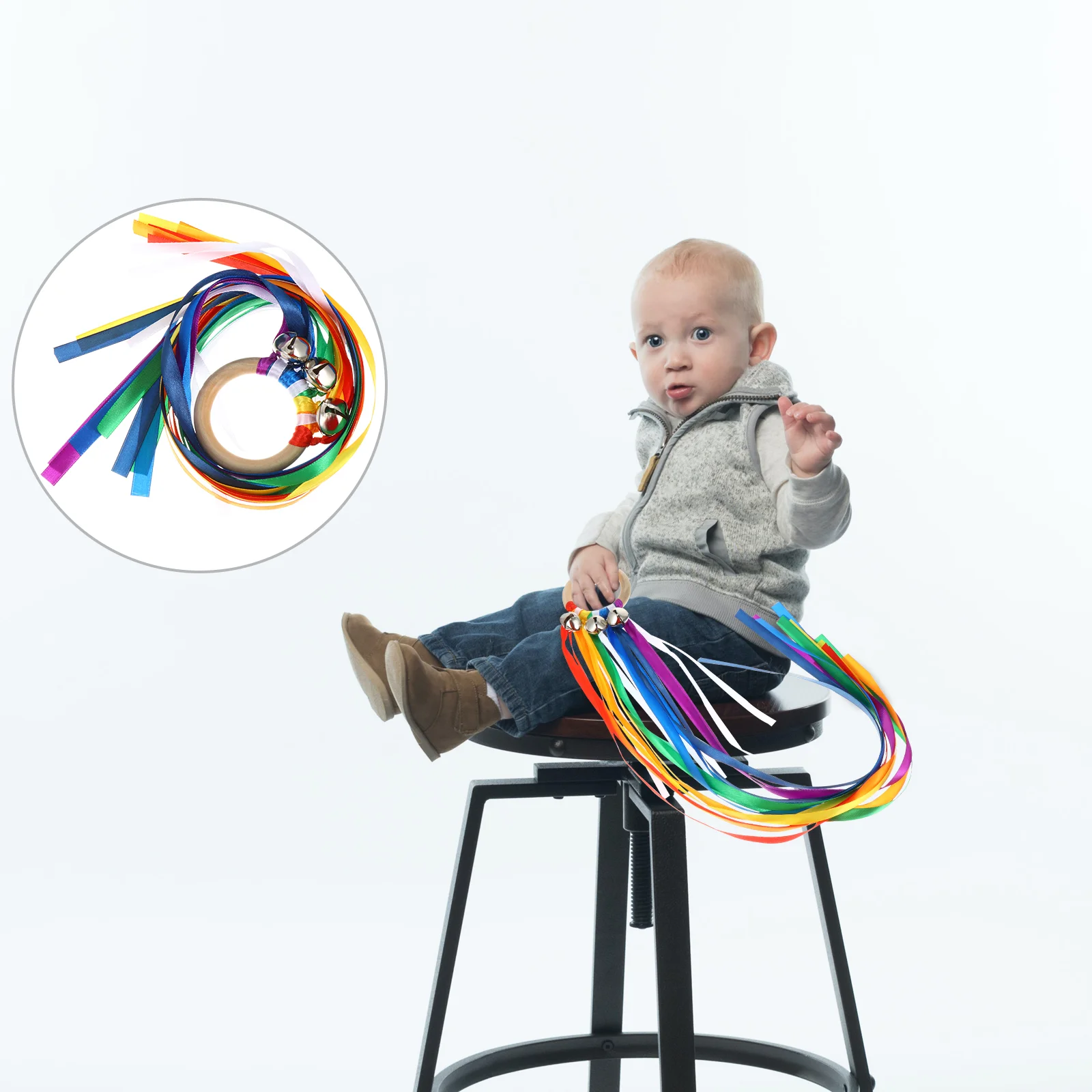 

Ribbon Rainbow Hand Kitebabystreamersbell Sensory Streamer Bells Dancing Kids Montessori Ring Dance Ribbons Waldorf Party Color