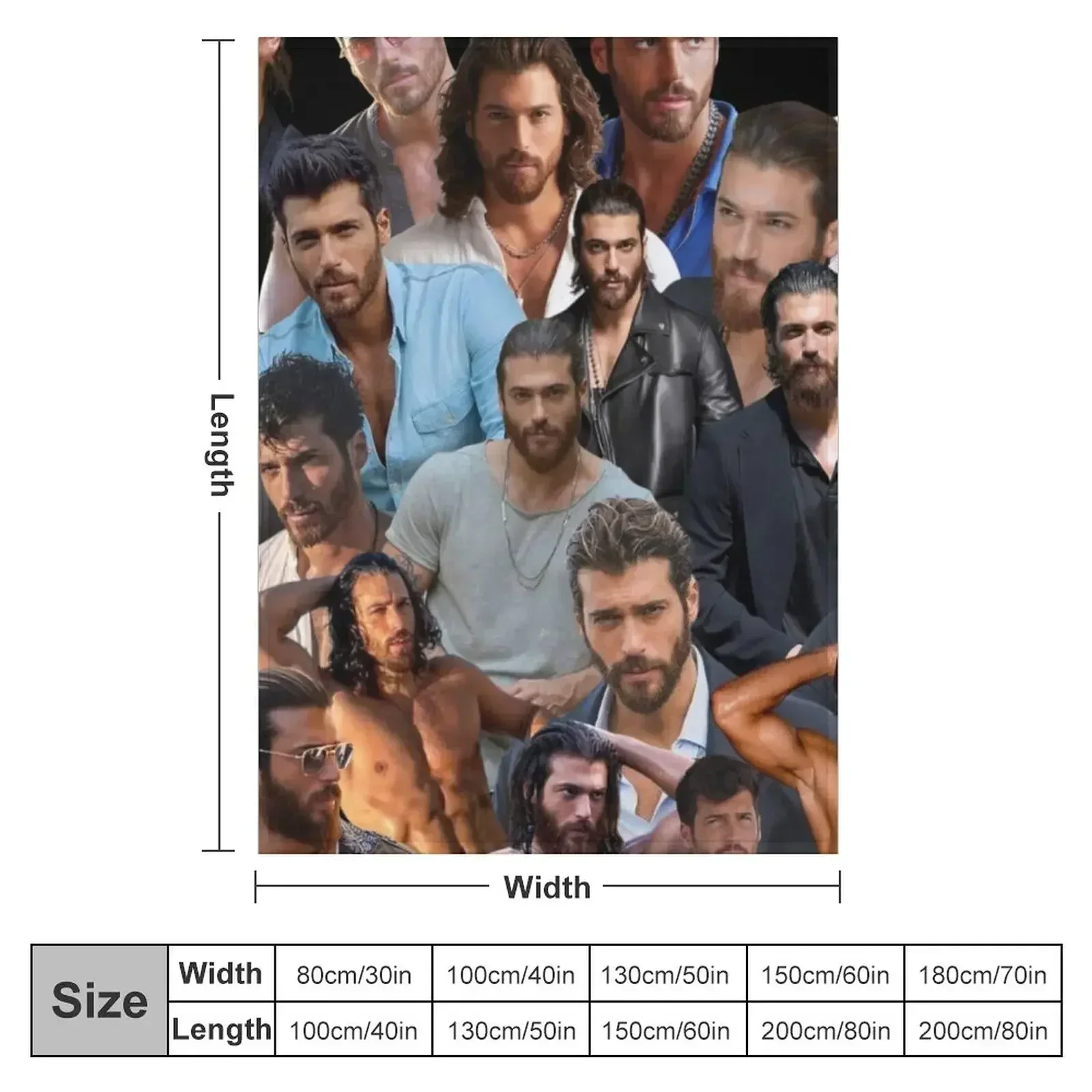 Фотоколлаж Can Yaman одеяло туристическое термобелье для дорожных одеял