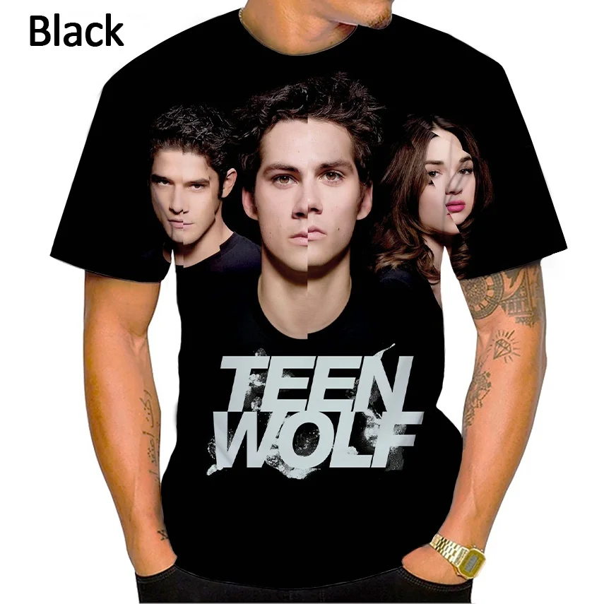

Летняя новая мужская футболка, американская ТВ-серия, 3D-печать T-TEEN WOLF, Мужская футболка с коротким рукавом и круглым вырезом