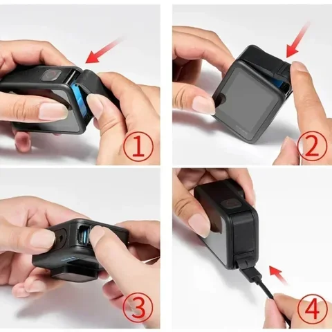 Боковая крышка аккумулятора GEONYIEEK PU542B для GoPro HERO10 Black / HERO9 Black