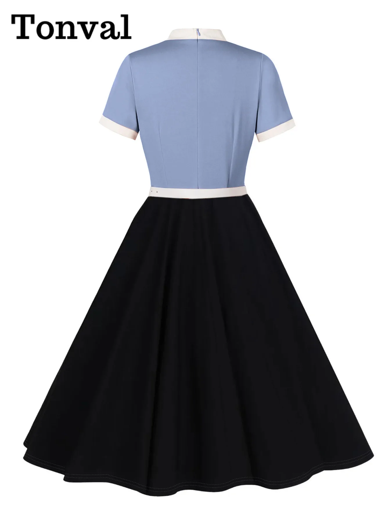 Tonval с бантом и вырезом двухцветные лоскутные женские винтажные летние свободные