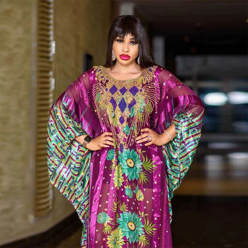

De dos piezas vestido africanos vestidos para las mujeres 2021 ropa de otoño largo Maxi vestido de Navidad Boubou bata de mujer