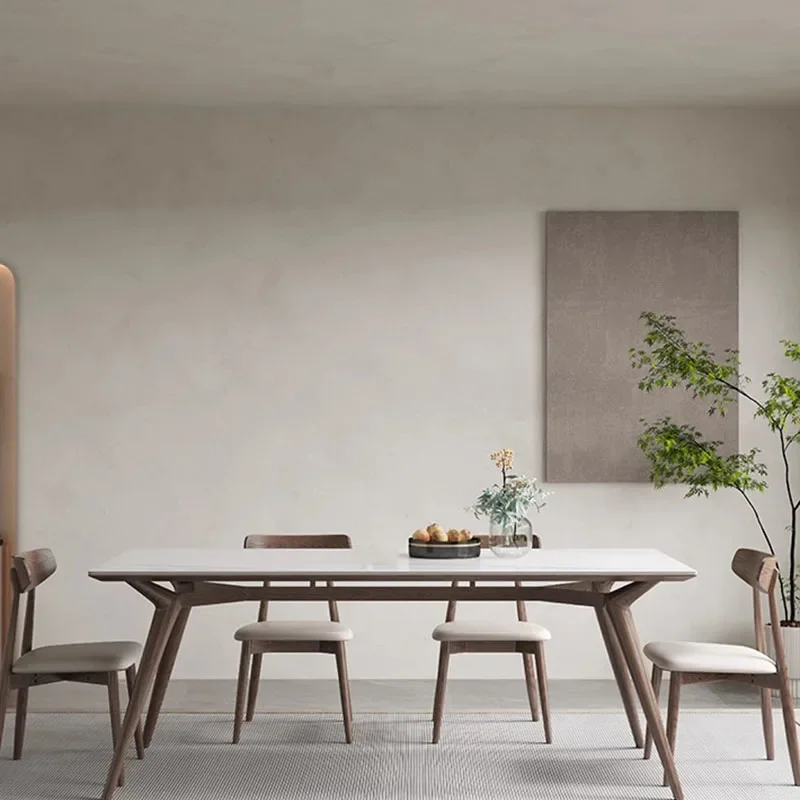 Скандинавский минималистичный обеденный стол прямоугольный современный