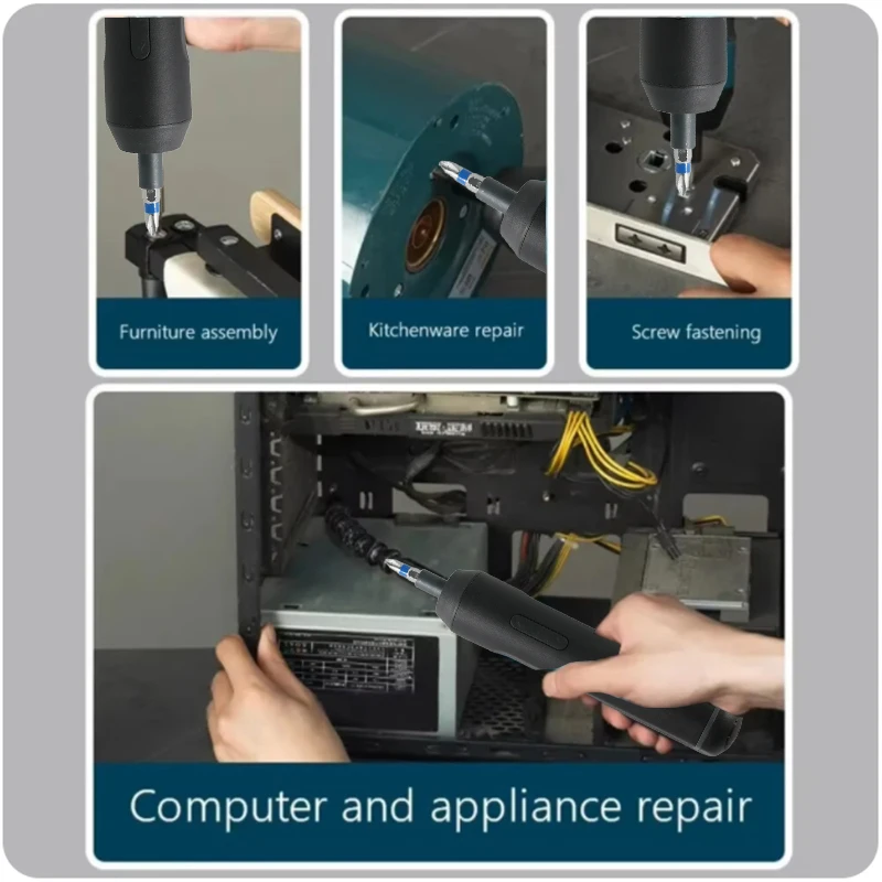 Мини-аккумуляторная электрическая отвертка 1300 мАч перезаряжаемая регулируемая