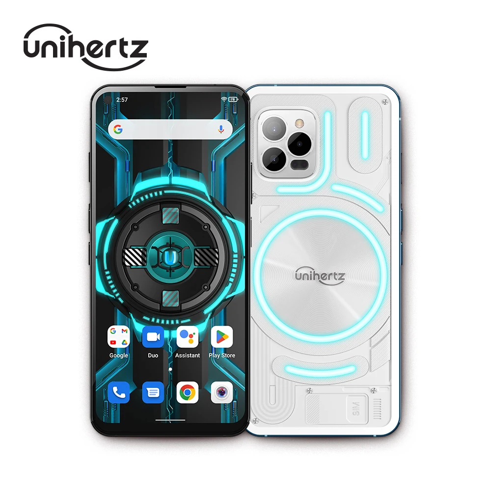 Unihertz Luna, 4G Android 12 White 2400 × 1080 HD Pixels Smartphone with Colorful LED Light 108MP+32MP Camera and NFC GPS