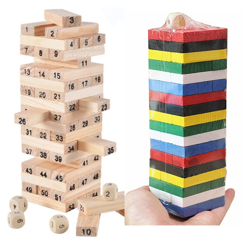 

54 Развивающие деревянные блоки, Детские сбалансированные деревянные блоки, настольная игра для взрослых, интерактивные детские Игрушки для развития мозга для родителей и детей