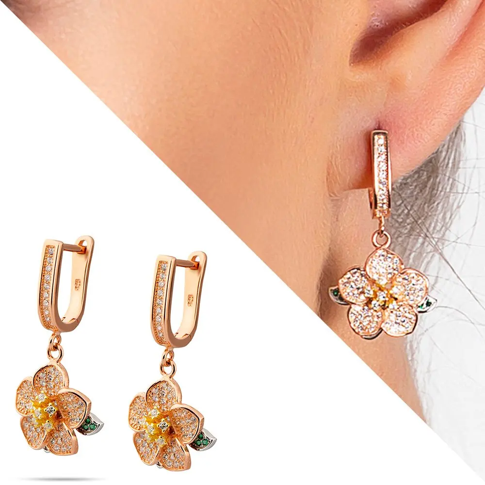 

Nipora циркониевый камень ветер Роза дизайн снежинка детализированные женские серьги из серебра