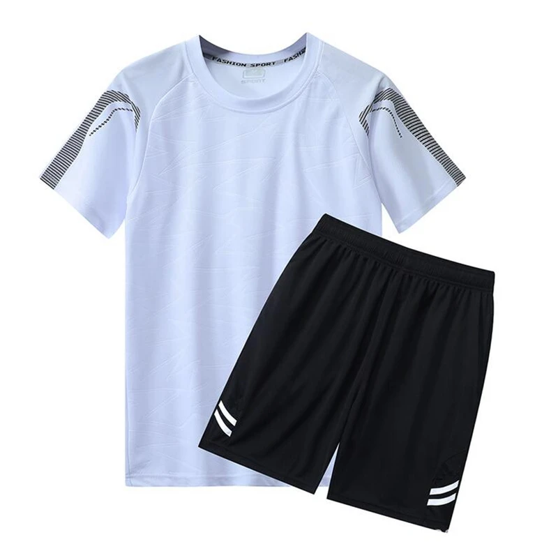 

Футболка, спортивный костюм, мужская спортивная одежда, летний костюм с коротким рукавом для фитнеса, баскетбола, тенниса, футбола, одежда для спортзала, комплект из 2 предметов, спортивные костюмы