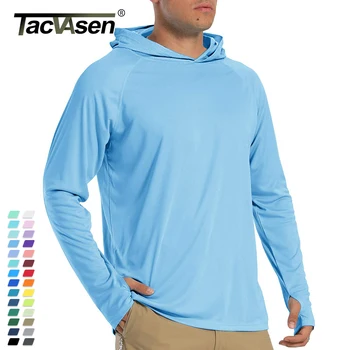TACVASEN Sun Protection T-Shirts Mens Long Sleeve Hoodie Casual UV-Proof T-Shirts Breathable Lightweight Quick Dry T shirts Male 1