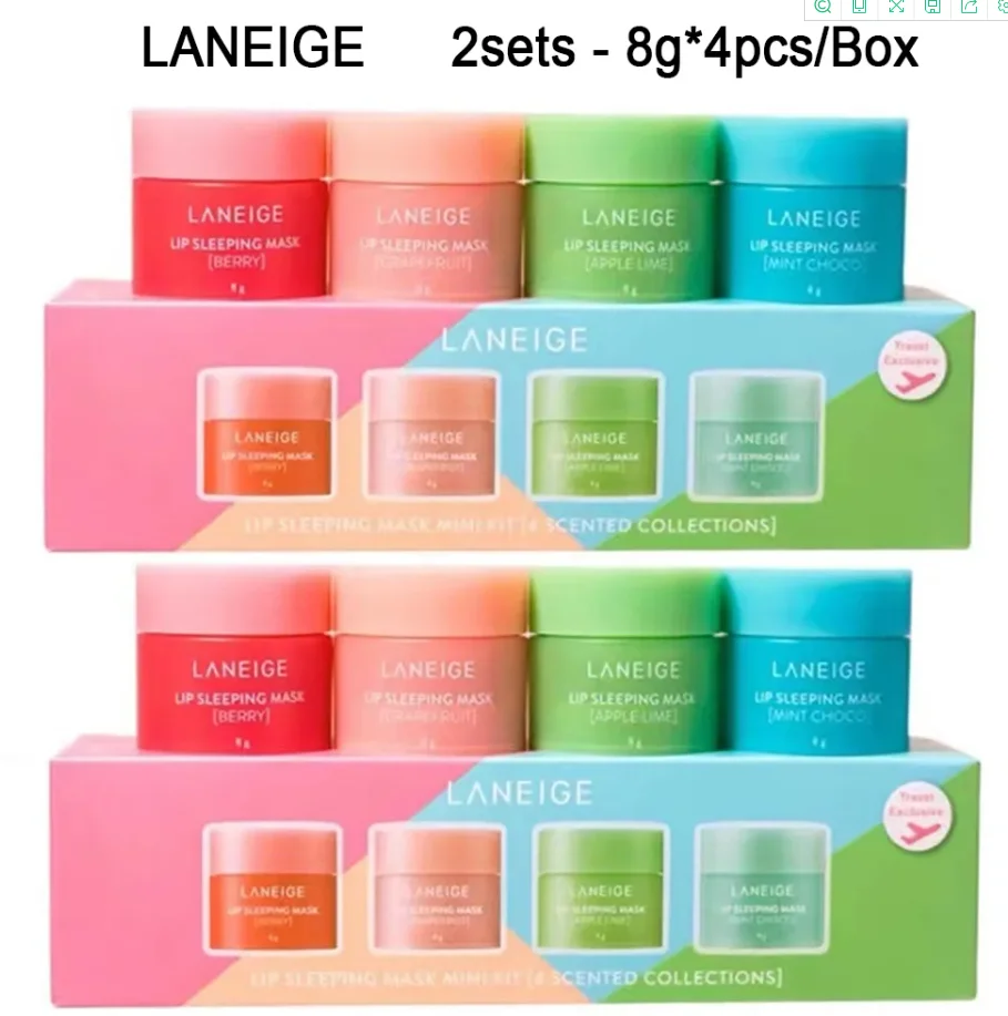 

8pcs Laneige Lip Sleeping Mask Mini Set New 64g Korean Lip Balm Scented Nutritious Moisturizing Remove Dead Skin Care Korea