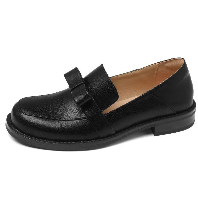 

Dilalula Women Pumps Spring Autumn Genuine Leather Low Heels Retro Butterfly Knot Students Loafers Shoes Woman Working Casual