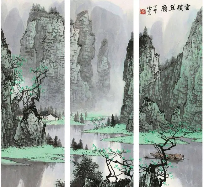 

MT4036 Chinese Style Cloud Peak and Green Ridge scenery Print Art Canvas Poster For Living Room Decoration Home Wall Picture